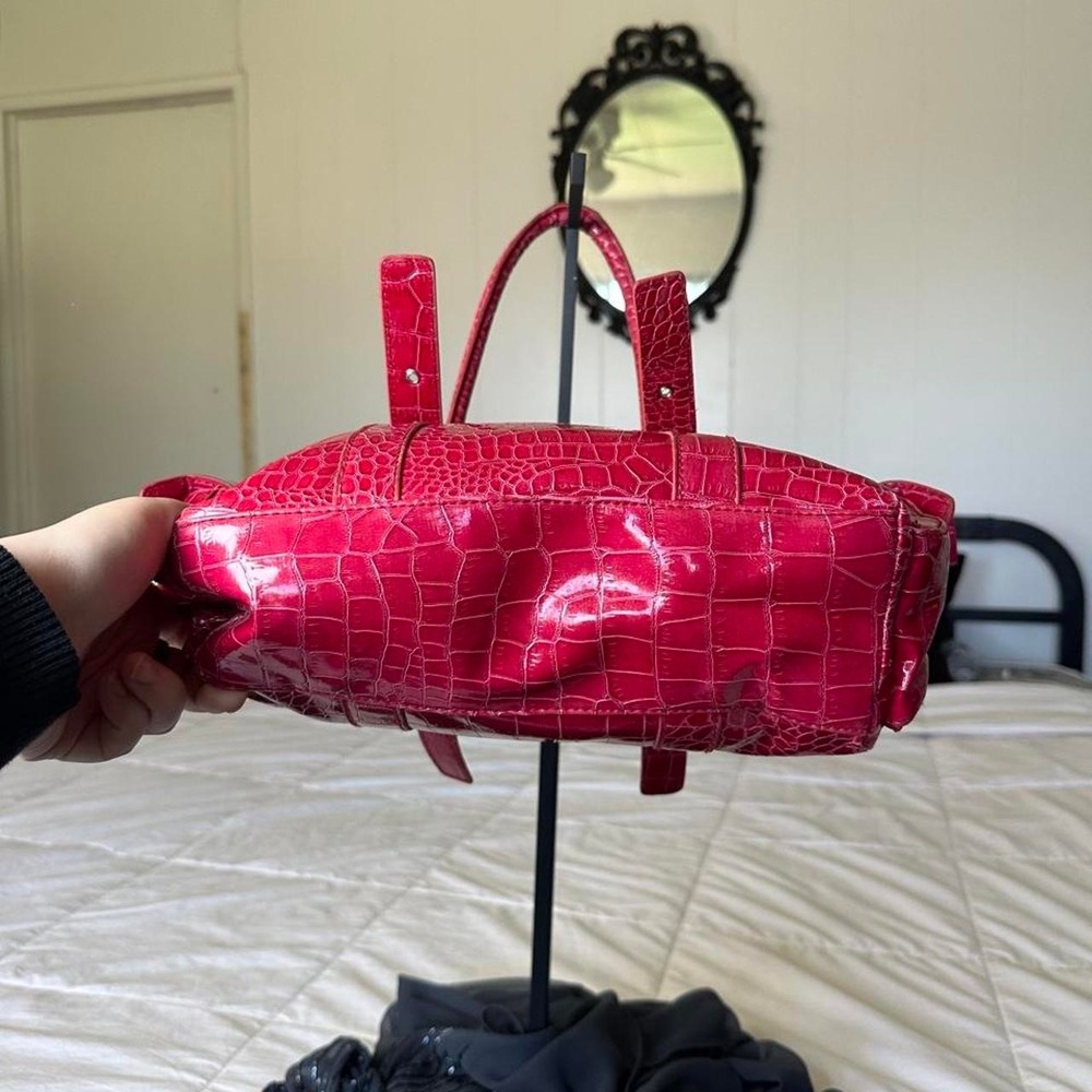 Bueno pink faux croc leather buckle shoulder bag y2k vintage - Picture 4 of 5